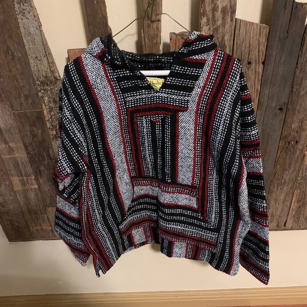 Baja Hoodie Poncho Pulloever Pocket Sweatshirt